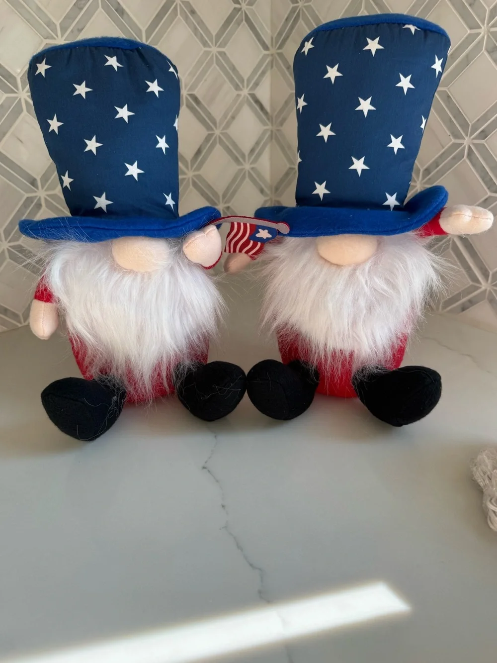 Patriotic gnomes plush decorative